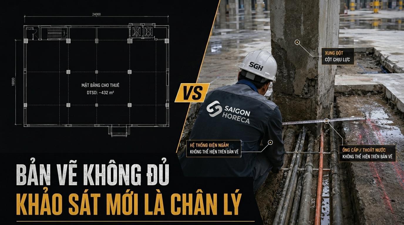 Quy trình khảo sát mặt bằng trước khi thiết kế bếp nhà hàng