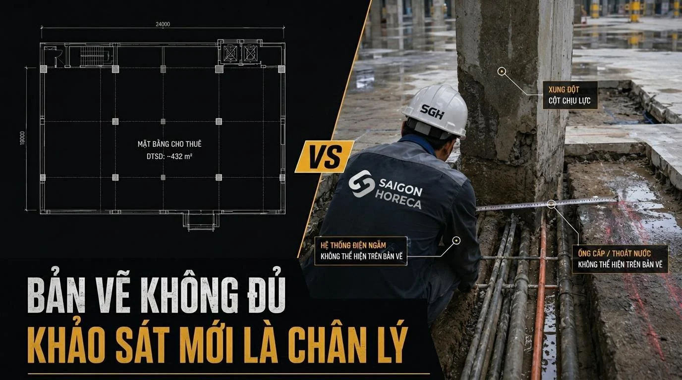 Quy trình khảo sát mặt bằng trước khi thiết kế bếp nhà hàng