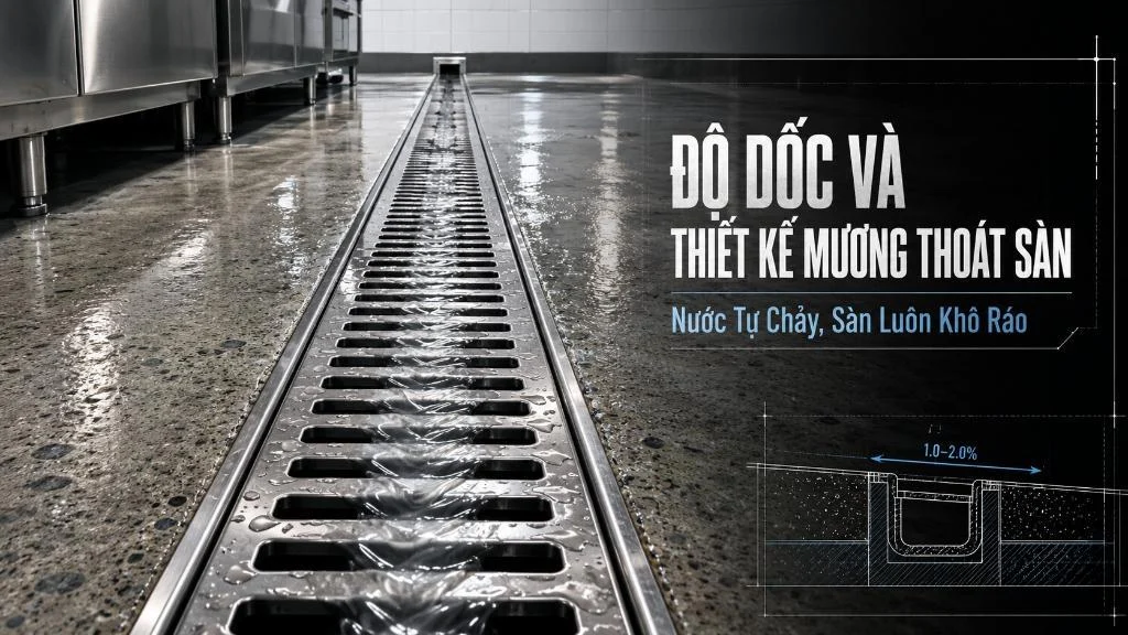 Tầm quan trọng của hệ thống bẫy mỡ và thoát sàn trong bếp nhà hàng chuyên nghiệp