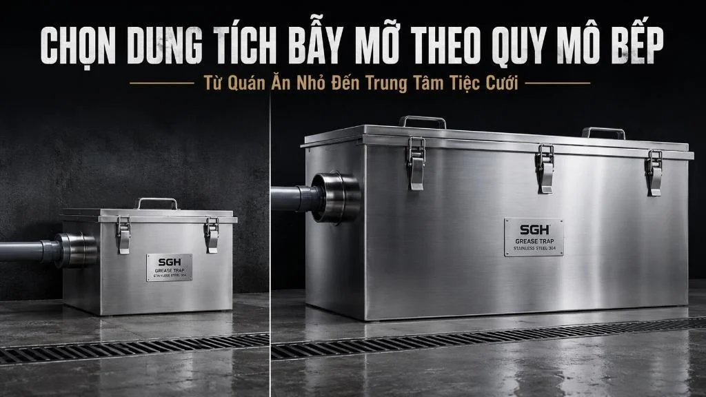 Tầm quan trọng của hệ thống bẫy mỡ và thoát sàn trong bếp nhà hàng chuyên nghiệp