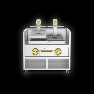 Basque Josper オープン チャコール グリル – ソリッド Josper バスク グリル PVJ-50-2-1-MB 1 つのモジュールでダブル グリル
