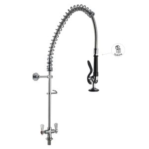 3-Drawer Faucet 86000-1 Single Base Deck Mount Dual Temperature 3 Compartment Sink Pre Rinse Faucet Toprinse