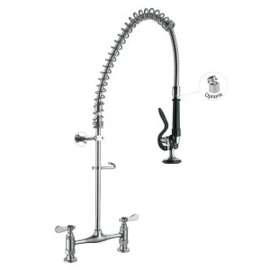 3-Drawer Faucet 88000-1 Mixer Water Taps 8 Inches Center Deck Mount Faucet 3 Compartment Sink Pre Rinse Faucet Toprinse