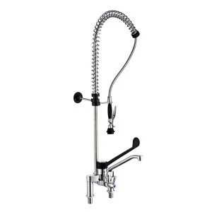 European Market Wash Faucet 90202 Double Hole Deck Mount Europe Mixing Pre Rinse Faucet For Commercial Use Toprinse