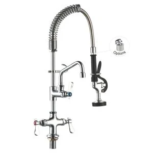 Bar Faucet 98001MN-2 Single Base Deck Mount Bar Pre-Rinse Faucet For Coffee Shop with 6″ Add-on Faucet Toprinse