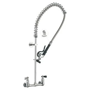 Wall Mount Faucet 98002-1 8 Inches Center Wall Mount Commercial Pre-Rinse Kitchen Sink Faucet Toprinse