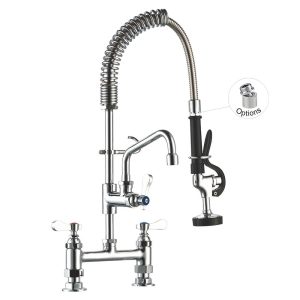 Bar Faucet 98007MN-2 8 Inches Center Deck mount Faucet Bar Pre-Rinse Faucet with 6″ Add-on Faucet Toprinse