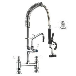 Bar Faucet 98007MN-2 8 Inches Center Deck mount Faucet Bar Pre-Rinse Faucet with 6″ Add-on Faucet Toprinse