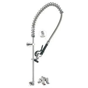 Hands-Free Faucet (Touch / Foot Pedal) 98010AF-1 Wall Mount Pre-Rinse Faucet with Pedal Valve for Commercial Kitchen Toprinse