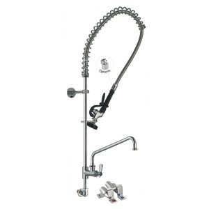 ハンズフリー蛇口(タッチ/フットペダル) 98010AF-2 業務用厨房用壁掛けプレリンス蛇口、ペダルバルブ付きポットフィラー蛇口 Toprinse