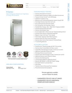 R-Series Spec-Line Even-Thaw Refrigerator R-Series Spec-Line Even-Thaw Refrigerator RET232NUT-FHS Traulsen