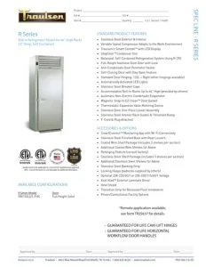 R シリーズ スペックライン 均等解凍冷蔵庫 R シリーズ スペックライン 均等解凍冷蔵庫 RET232NUT-FHS Traulsen