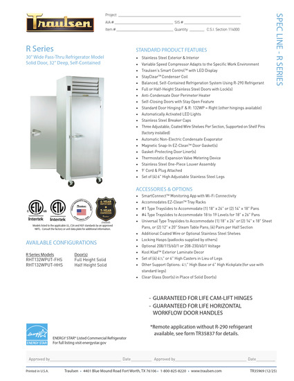 Tủ Lạnh & Tủ Đông Traulsen RHT132WPUT