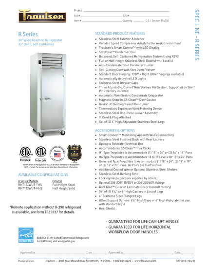 Tủ Lạnh & Tủ Đông Traulsen RHT132WUT