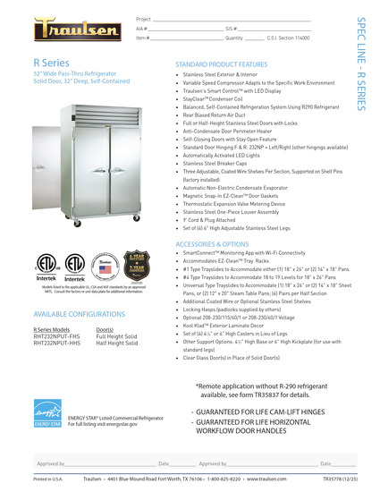 Traulsen RHT232NPUT Reach-In Refrigerator & Freezer