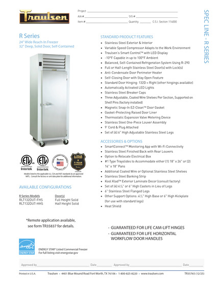 Tủ Lạnh & Tủ Đông Traulsen RLT132DUT