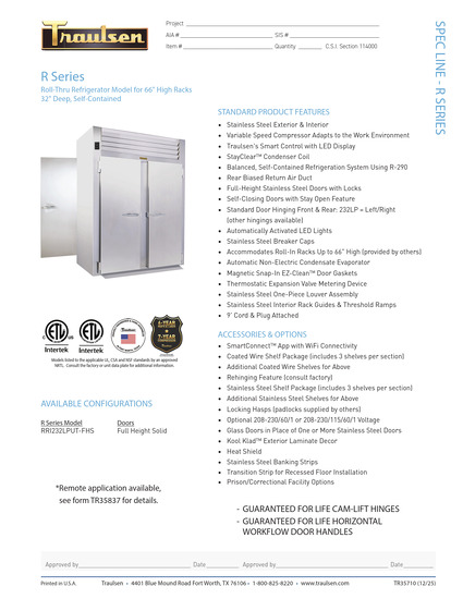 Traulsen RRI232LPUT Refrigerator & Freezer