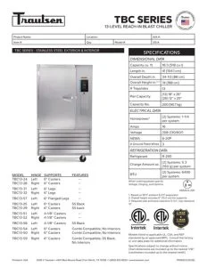 Traulsen TBC13 Quick Freezer