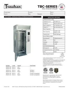 Traulsen TBC1H Quick Freezer