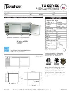 Traulsen Large Built-in Refrigerator TU072HT