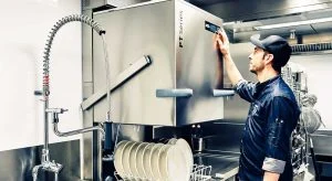 Winterhalter PT-M Pass-Through Hood Commercial Dishwasher