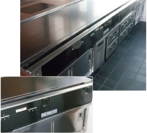Bếp Bàn Nướng Teppanyaki Tabletop Grill — Teppanyaki Mounted on Refrigerated/Freezer Bar Base Fujimak Tabletop Grill (on Cold Base)
