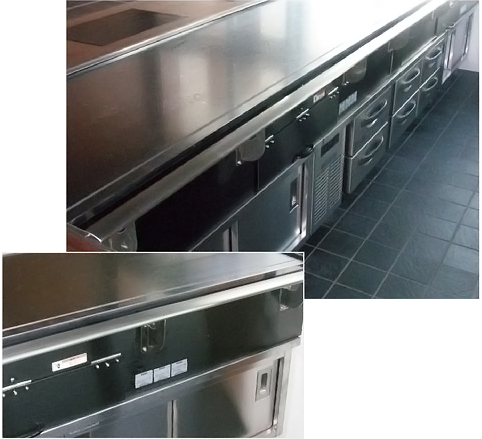 Bếp Bàn Nướng Teppanyaki Tabletop Grill — Teppanyaki Mounted on Refrigerated/Freezer Bar Base Fujimak Tabletop Grill (on Cold Base)