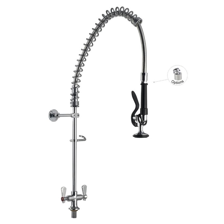 Vòi Xịt Rửa Chậu 3 Hộc 86000-1 Single Base Deck Mount Dual Temperature 3 Compartment Sink Pre Rinse Faucet Toprinse