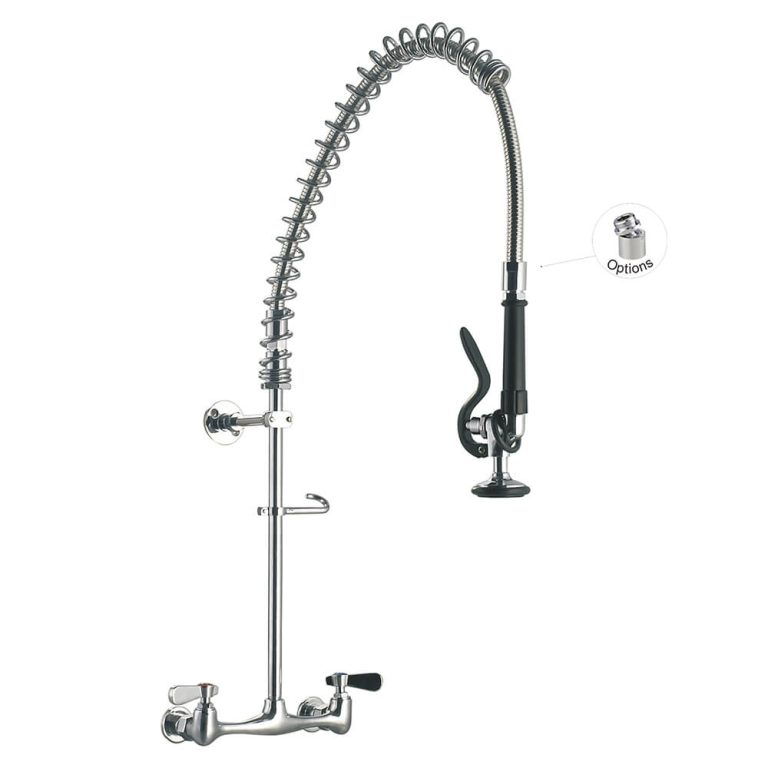 Vòi Xịt Rửa Chậu 3 Hộc 87000-1 Wall Mount Commercial Kitchen Sink Faucet 3 Compartment Sink Pre Rinse Faucet Toprinse