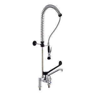 Vòi Xịt Rửa Thị Trường Châu Âu 90202 Double Hole Deck Mount Europe Mixing Pre Rinse Faucet For Commercial Use Toprinse