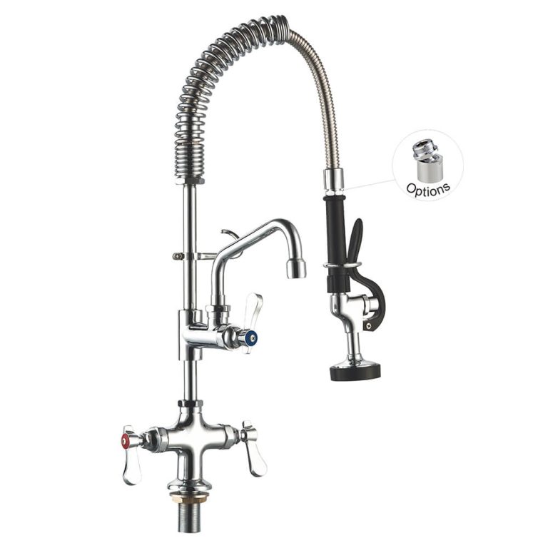 Vòi Xịt Rửa Quầy Bar 98001MN-2 Single Base Deck Mount Bar Pre-Rinse Faucet For Coffee Shop with 6″ Add-on Faucet Toprinse