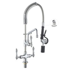 Vòi Xịt Rửa Bếp 98001MN-2C Single Base Deck Mini Pre Rinse Kitchen Faucet, water-saving with 6″ Add-on Faucet Toprinse