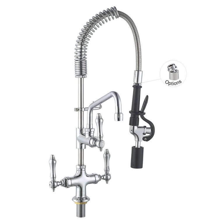 Vòi Xịt Rửa Bếp 98001MN-2C Single Base Deck Mini Pre Rinse Kitchen Faucet, water-saving with 6″ Add-on Faucet Toprinse