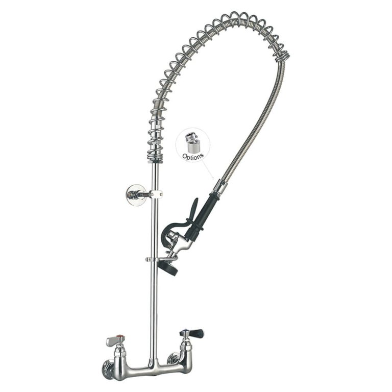 Vòi Xịt Rửa Chén Gắn Tường 98002-1 8 Inches Center Wall Mount Commercial Pre-Rinse Kitchen Sink Faucet Toprinse