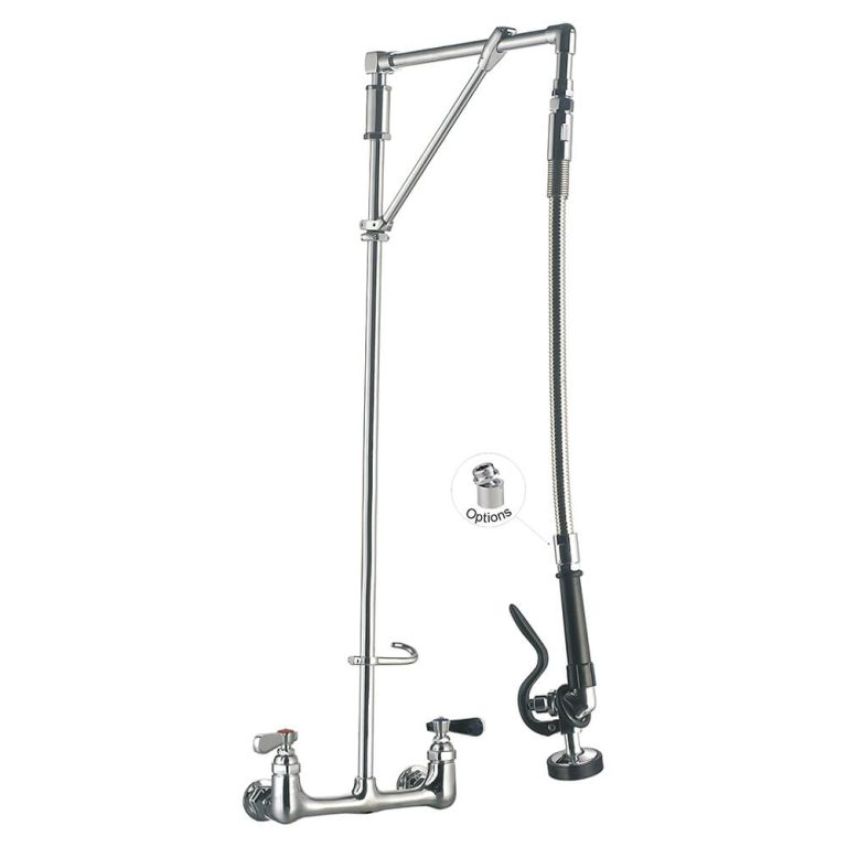 Vòi Xịt Rửa Công Nghiệp 98002-M001 Wall Mount Commercial Pre-Rinse Kitchen Sink Faucet, swivel arm support Toprinse