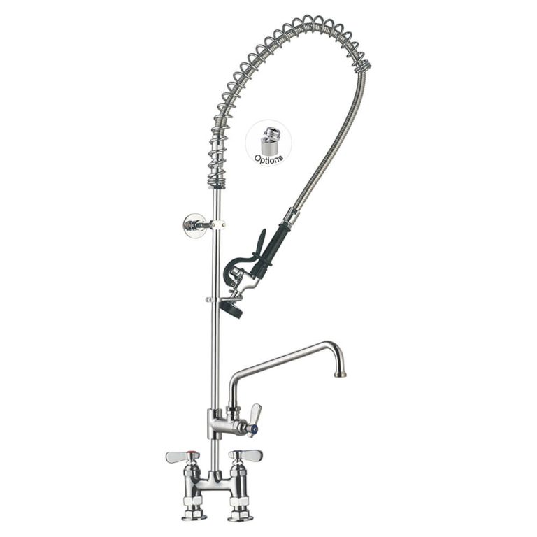 Vòi Xịt Rửa Chén Nhà Hàng 98006-2 Commercial Sink Restaurant Pre-Rinse Faucet with Add-on Faucet, 4 Inches Center, Deck mount Toprinse