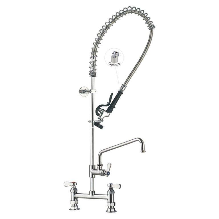 Vòi Xịt Rửa Chén Nhà Hàng 98007-2 8 Inches Center Deck mount Faucet Commercial Sink Restaurant Pre-Rinse Faucet with Add-on Faucet Toprinse