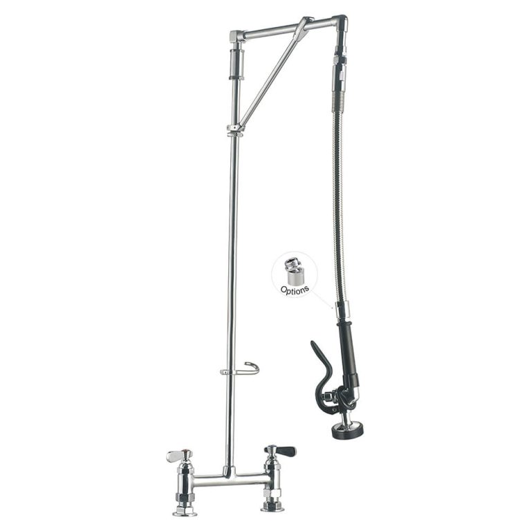 Vòi Xịt Rửa Công Nghiệp 98007-M001 Commercial Pre-Rinse Faucet with Sprayer, 8 Inches Center, Deck mount, swivel arm support Toprinse