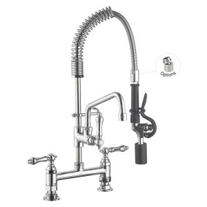 Vòi Xịt Rửa Bếp 98007MN-2C 8 Inches Center Deck mount Faucet Mini Pre Rinse Kitchen Faucet, water-saving with 6″ Add-on Faucet Toprinse