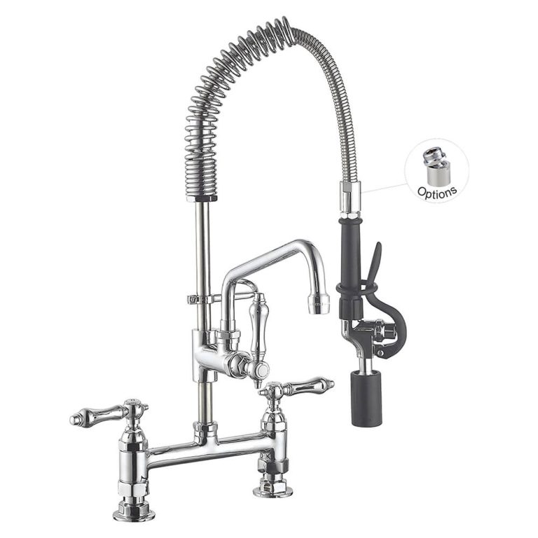 Vòi Xịt Rửa Bếp 98007MN-2C 8 Inches Center Deck mount Faucet Mini Pre Rinse Kitchen Faucet, water-saving with 6″ Add-on Faucet Toprinse