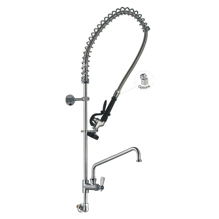 Vòi Xịt Rửa Chén Gắn Tường 98010-2 Wall Mount Commercial Kitchen Pre-Rinse Faucet No Handle with Add-on Faucet Toprinse
