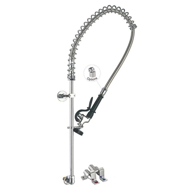 Vòi Xịt Rửa Rảnh Tay (Cảm Ứng / Đạp Chân) 98010AF-1 Wall Mount Pre-Rinse Faucet with Pedal Valve for Commercial Kitchen Toprinse