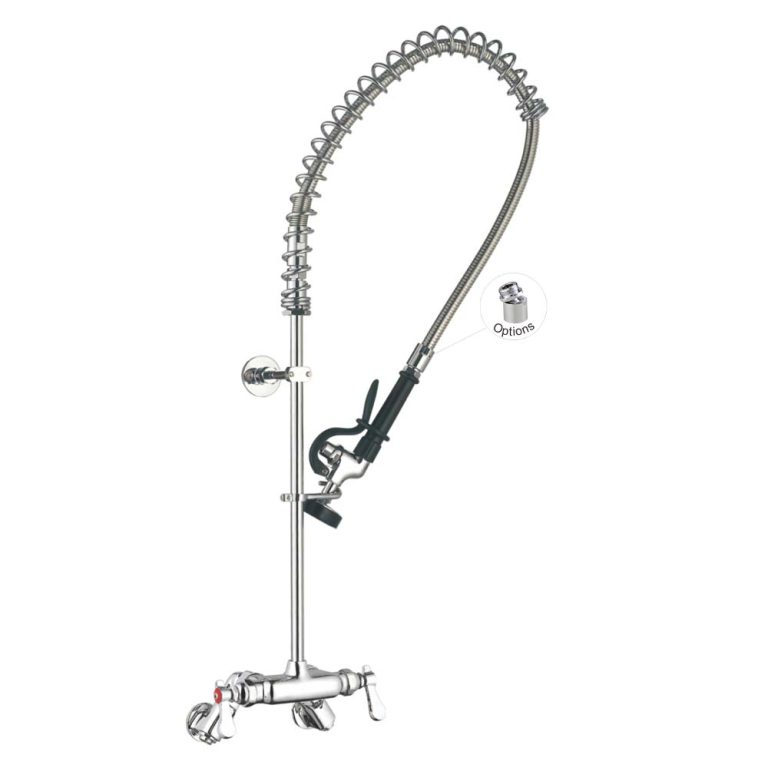 Vòi Xịt Rửa Chén Gắn Tường 98014-1 Ajustable Center Wall Mount Commercial Pre-Rinse Kitchen Sink Faucet Toprinse