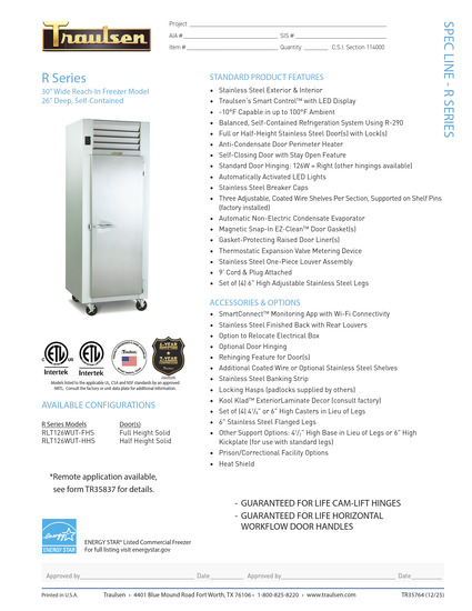 Tủ Lạnh & Tủ Đông Traulsen RLT126WUT