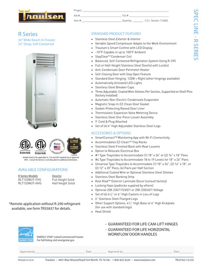 Tủ Lạnh & Tủ Đông Traulsen RLT132WUT
