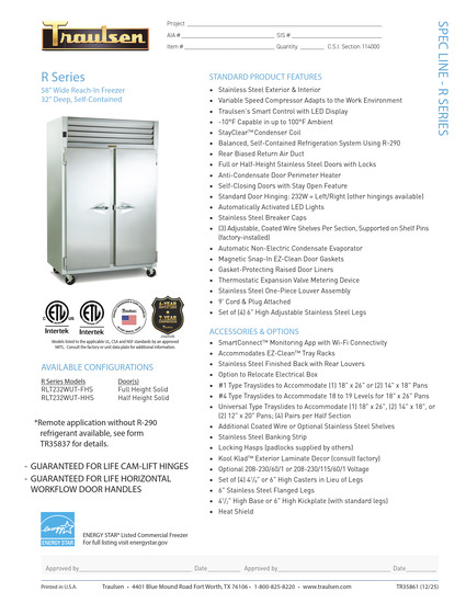 Tủ Lạnh & Tủ Đông Traulsen RLT232WUT