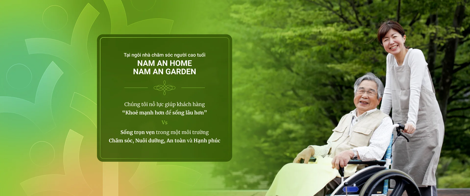 Toàn cảnh khuôn viên Viện dưỡng lão Nam An Garden nhìn từ bên ngoài